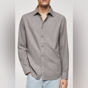 Mango Slim-fit textured cotton shirt NWT